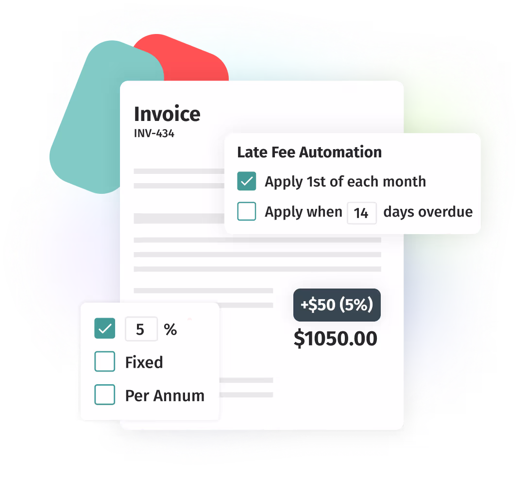 Paidnice illustration showing a late fee being issued onto an invoice